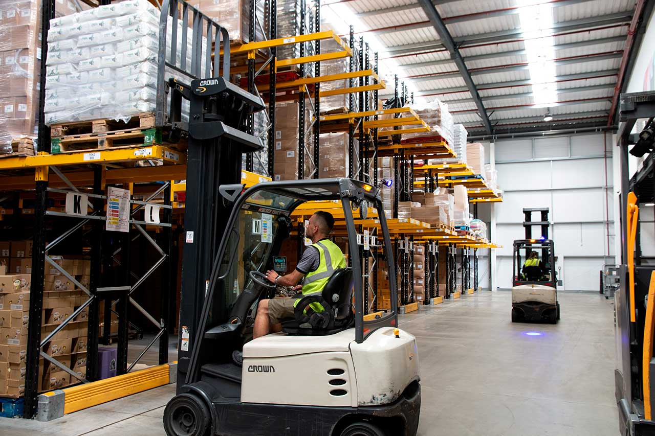 Very Narrow Aisle (VNA) forklift training